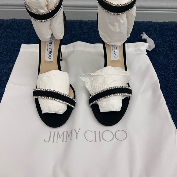 Brand new never worn jimmy choo London black suede Swarovski crystal dochas - Picture 3 of 5